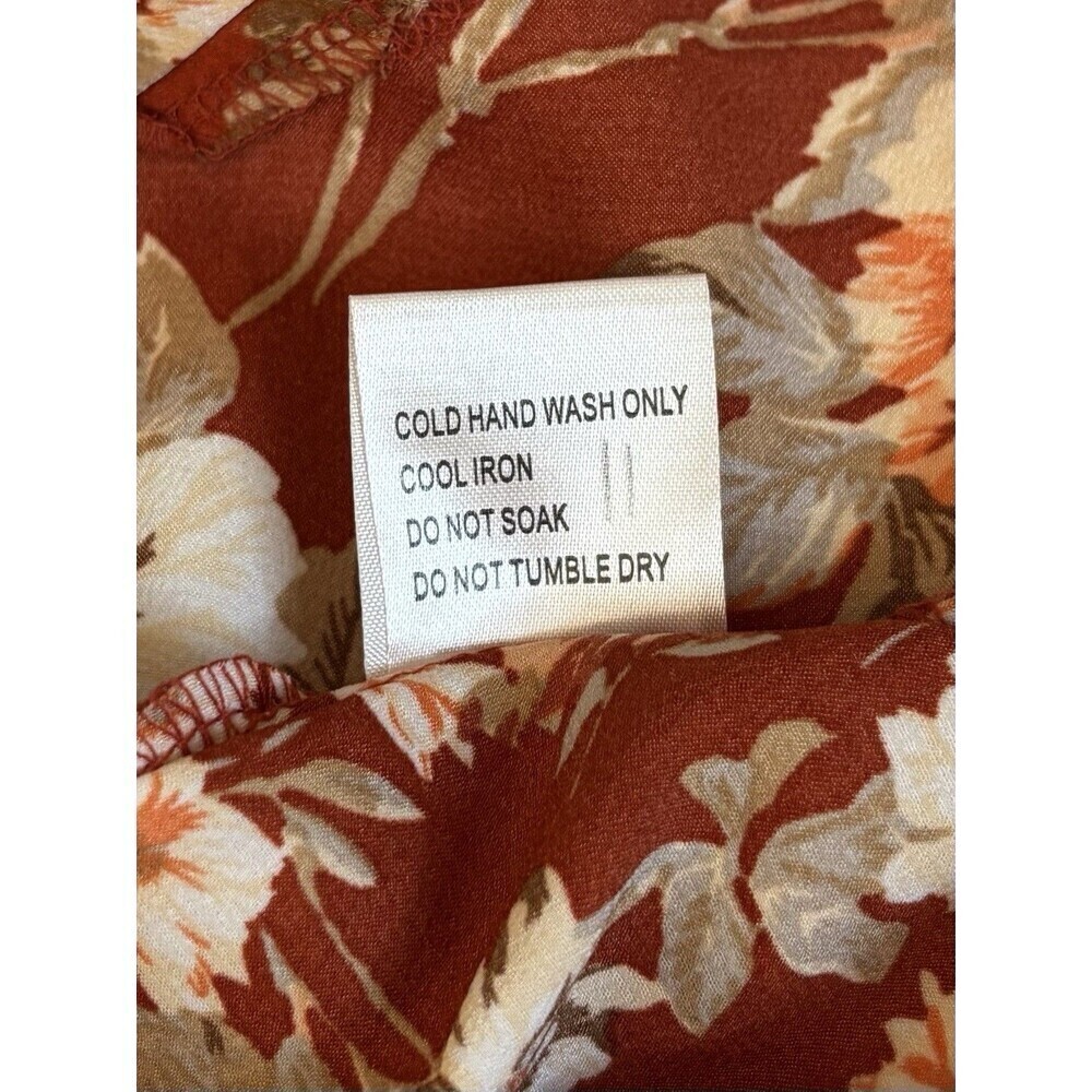 THAT'S SO FETCH Rhea Slip Dress Women 2 Orange Floral Bodycon Spaghetti Straps - Picture 10 of 13